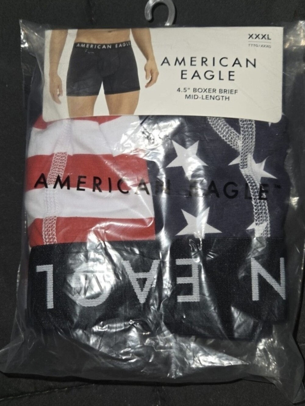 Patriotic USA Underwear 3XL American Eagle 4th of July Trunk 4.5 Inseam